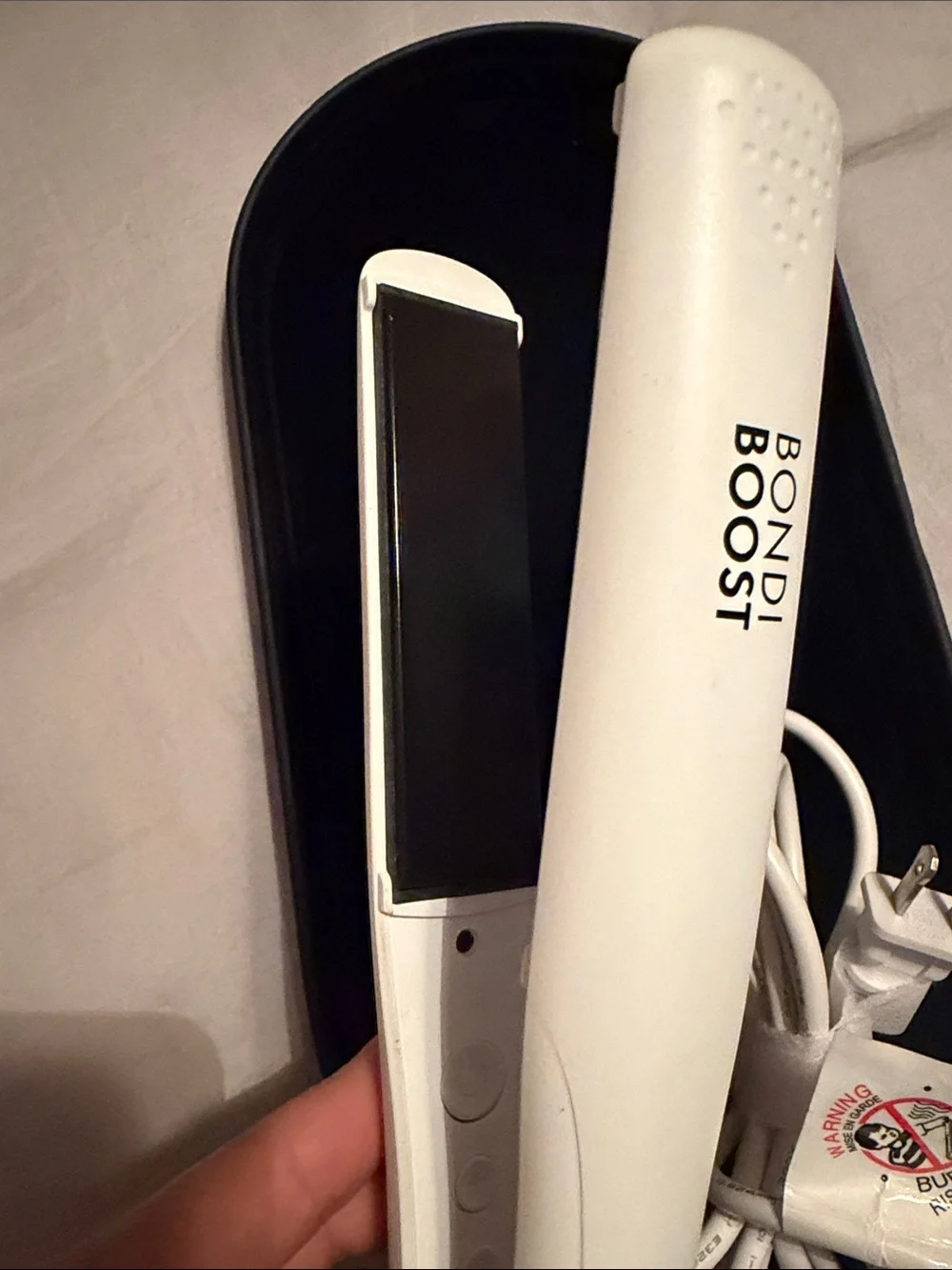Bondi Boost White Travel Hair Straightener - Compact Corded Styling Iron